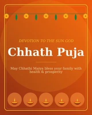 Chhath Puja — editable brown holiday template, instagram portrait
