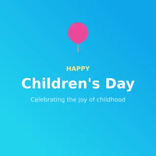 Children's Day — editable blue holiday template, instagram post