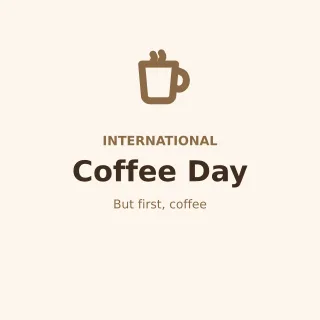 Coffee Day — editable white holiday template, instagram post