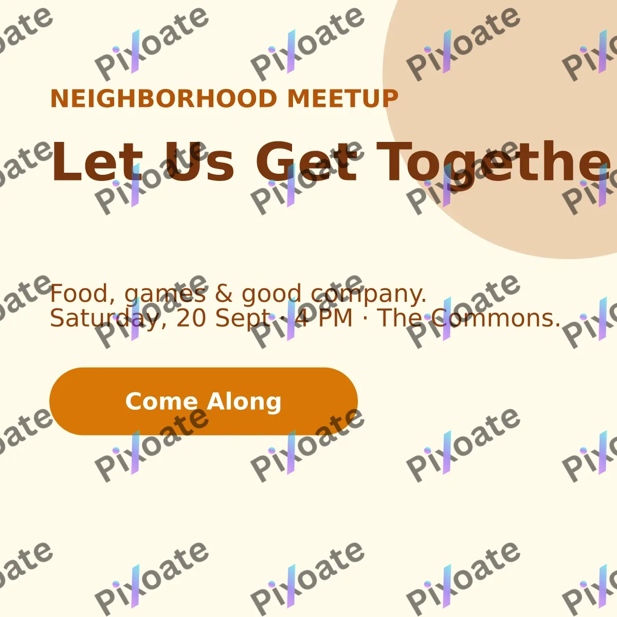 Community Meetup — editable white holiday template, instagram post