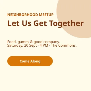 Community Meetup — editable white holiday template, instagram post