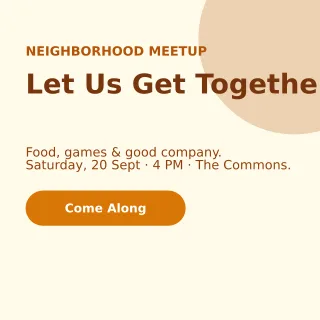 Community Meetup — editable white holiday template, instagram post
