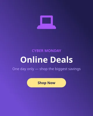 Cyber Monday — editable blue holiday template, instagram portrait
