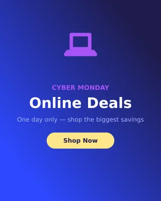 Cyber Monday — editable blue holiday template, instagram portrait
