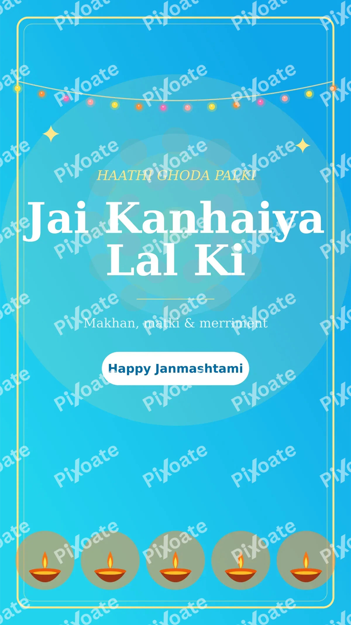 Dahi Handi Story Dahi Handi Story — editable blue holiday template, story / reel