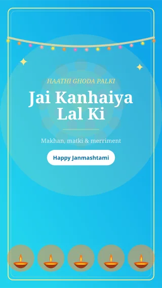 Dahi Handi Story — editable blue holiday template, story / reel