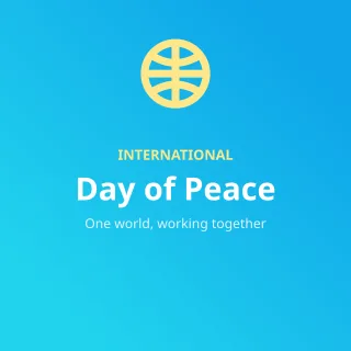 Day of Peace — editable blue holiday template, instagram post