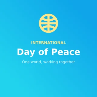 Day of Peace — editable blue holiday template, instagram post