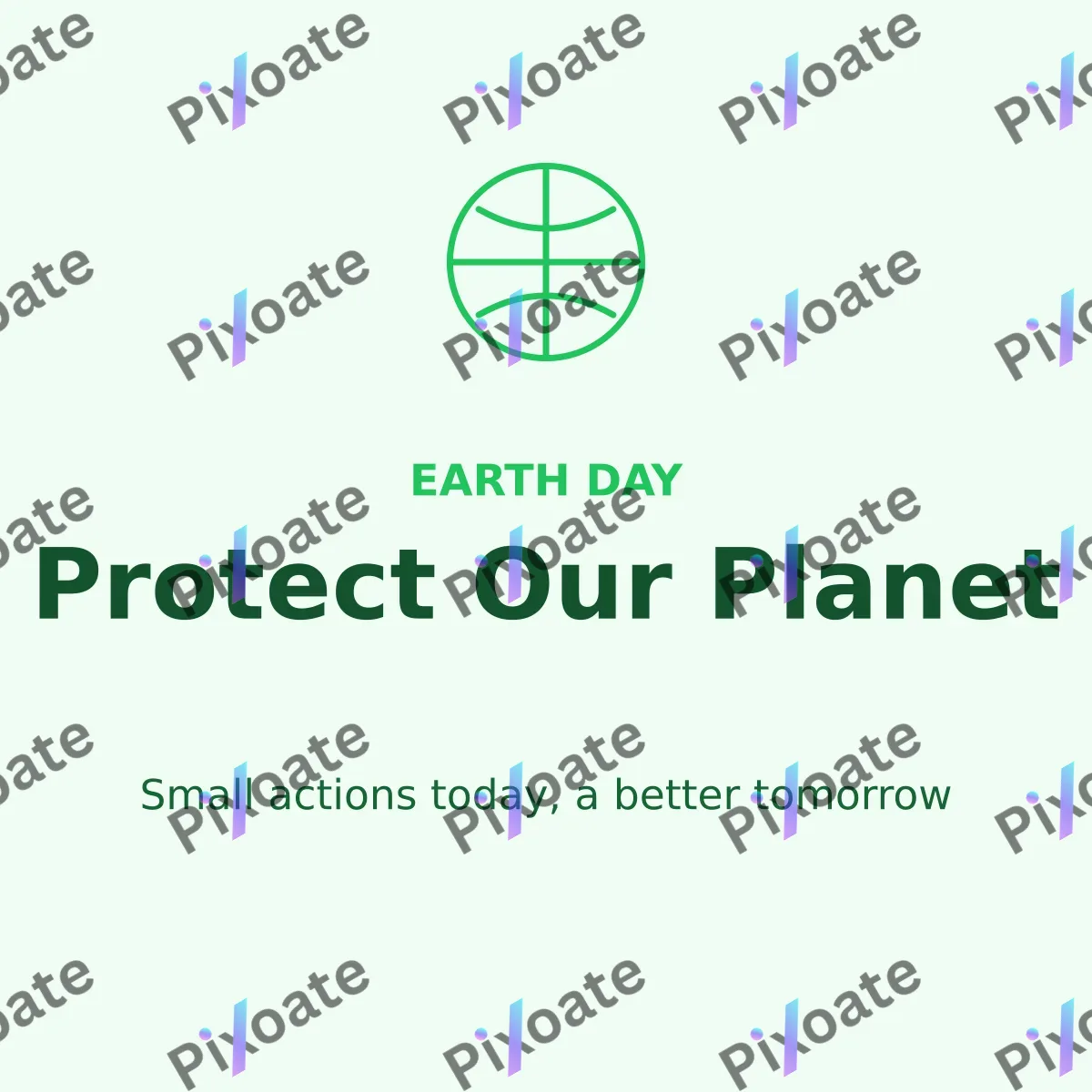 Earth Day — editable white holiday template, instagram post