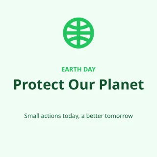 Earth Day — editable white holiday template, instagram post