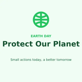 Earth Day — editable white holiday template, instagram post