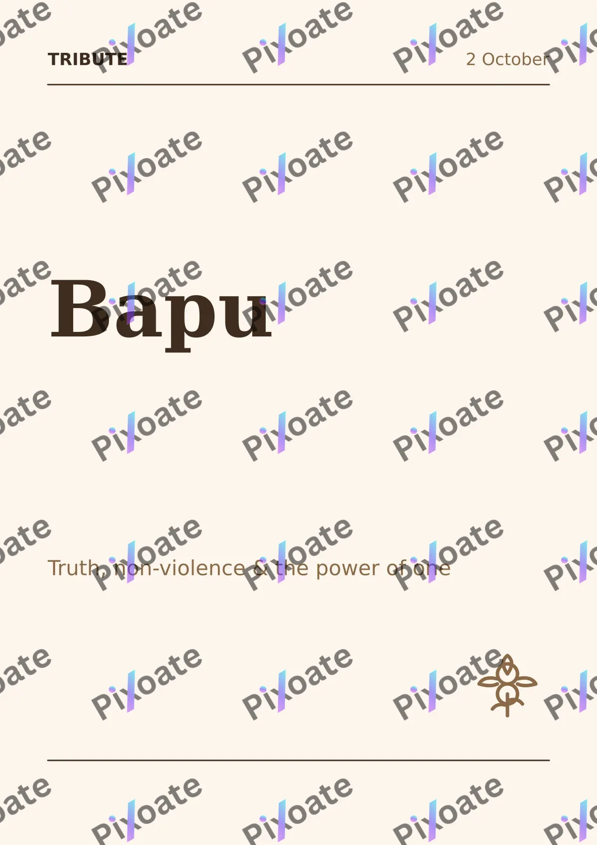 Gandhi Jayanti Editorial Gandhi Jayanti Editorial — editable white holiday template, a4 print