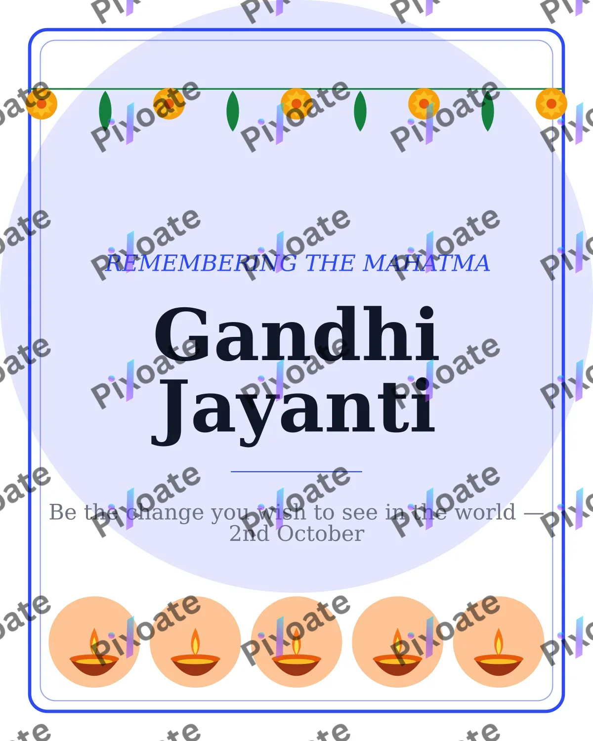 Gandhi Jayanti Gandhi Jayanti — editable white holiday template, instagram portrait
