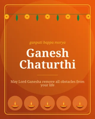 Ganesh Chaturthi — editable brown holiday template, instagram portrait