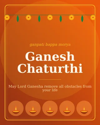 Ganesh Chaturthi — editable brown holiday template, instagram portrait