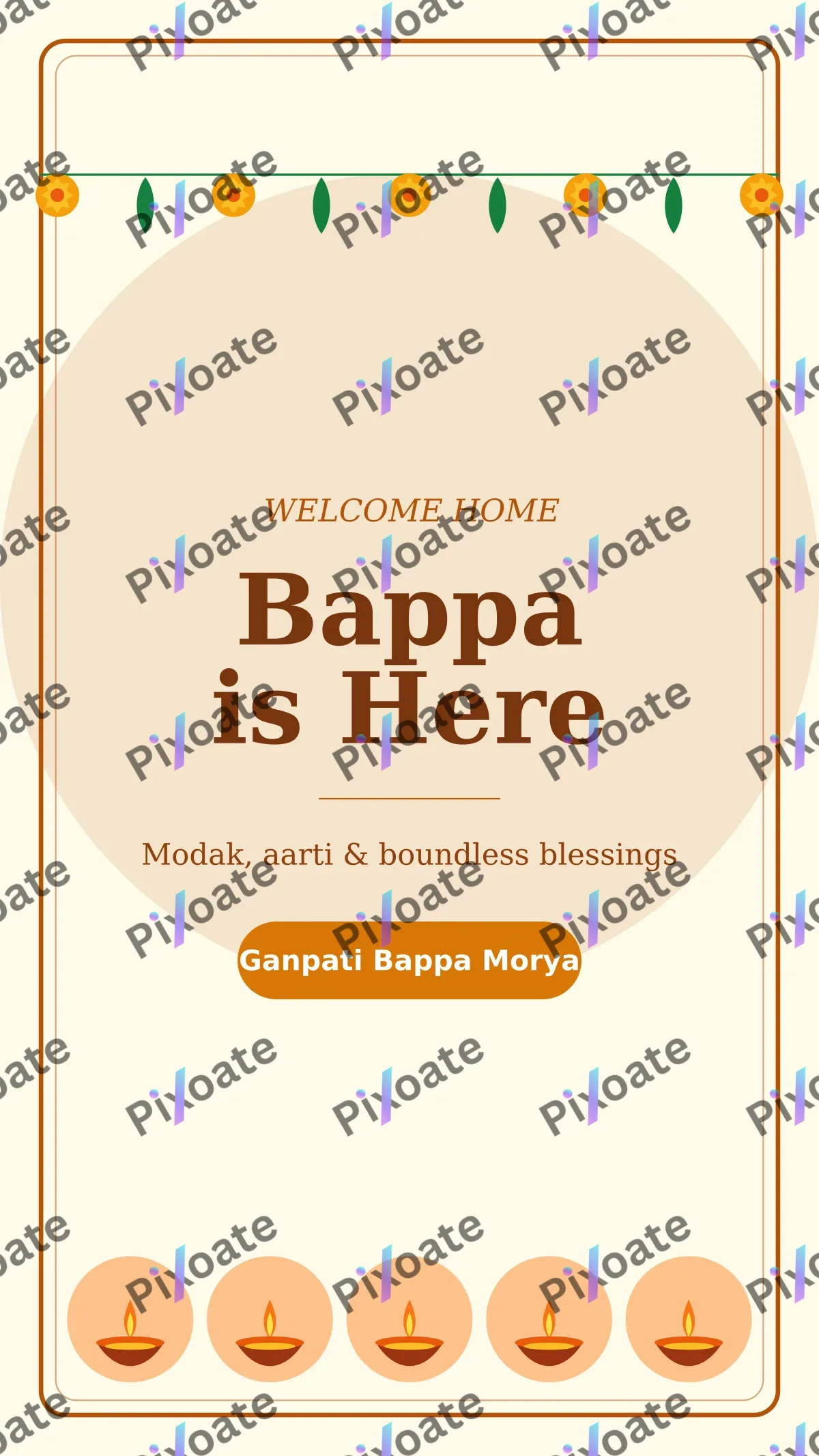 Ganpati Story Ganpati Story — editable white holiday template, story / reel