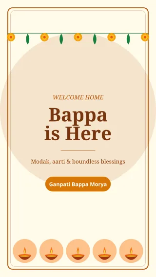 Ganpati Story — editable white holiday template, story / reel
