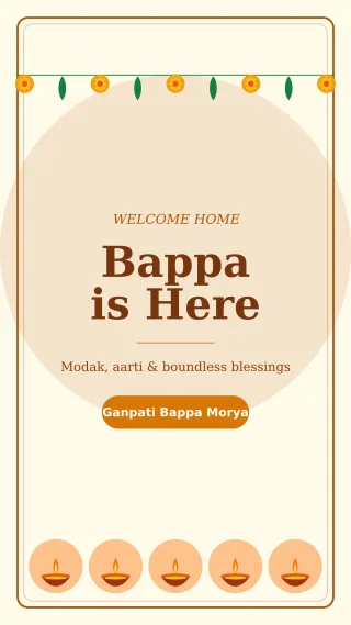 Ganpati Story — editable white holiday template, story / reel