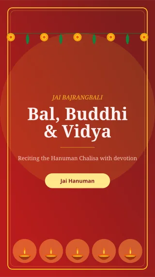 Hanuman Jayanti Story — editable red holiday template, story / reel