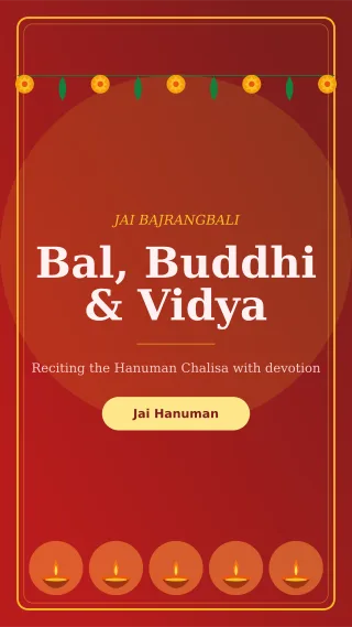 Hanuman Jayanti Story — editable red holiday template, story / reel