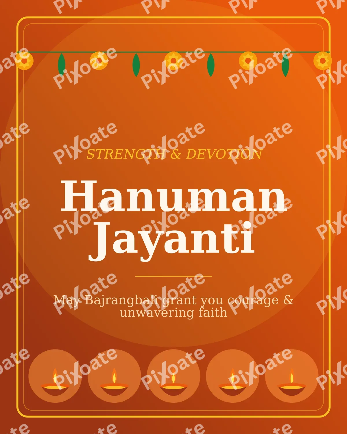Hanuman Jayanti Hanuman Jayanti — editable brown holiday template, instagram portrait