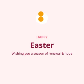 Happy Easter — editable white holiday template, instagram post