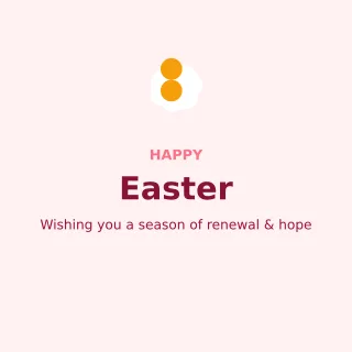 Happy Easter — editable white holiday template, instagram post