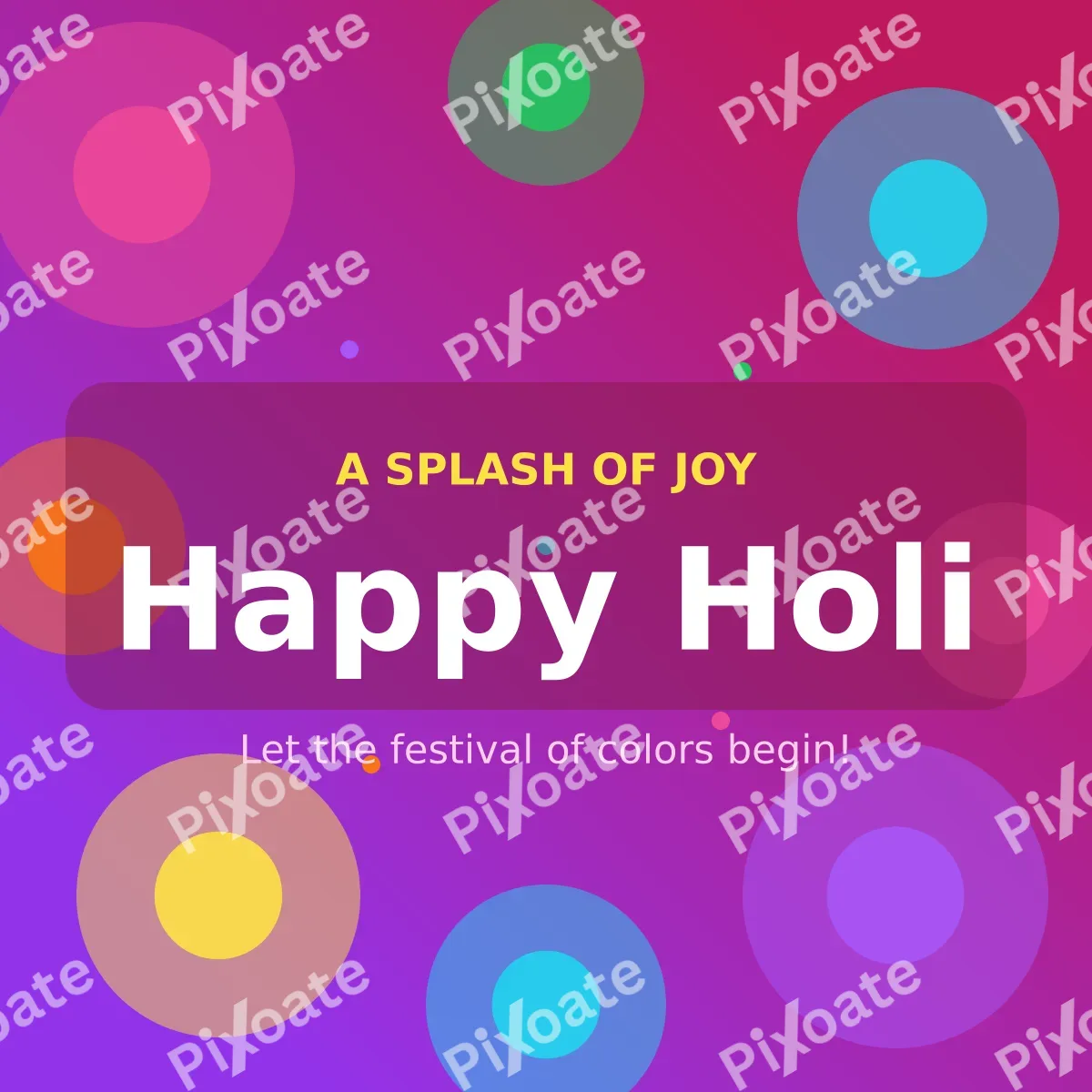 Happy Holi Happy Holi — editable pink holiday template, instagram post