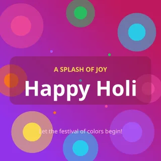 Happy Holi — editable pink holiday template, instagram post