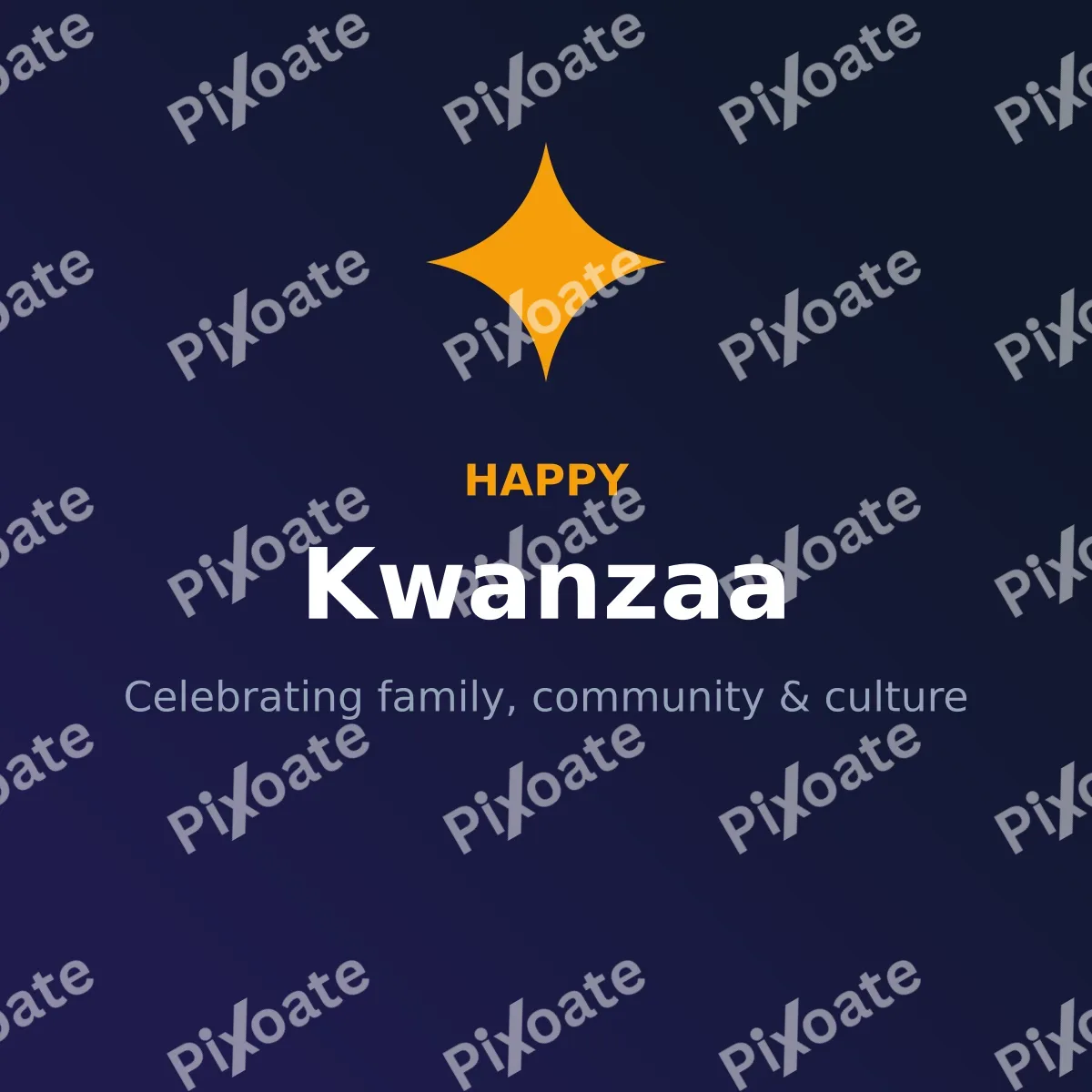 Happy Kwanzaa Happy Kwanzaa — editable blue holiday template, instagram post