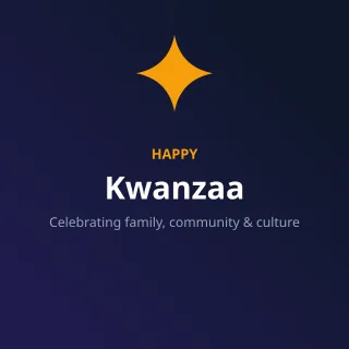 Happy Kwanzaa — editable blue holiday template, instagram post