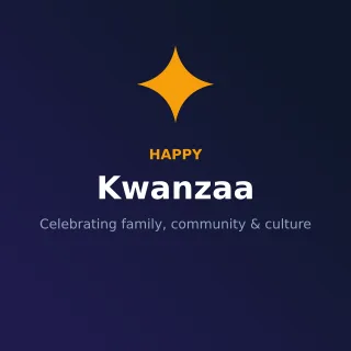 Happy Kwanzaa — editable blue holiday template, instagram post