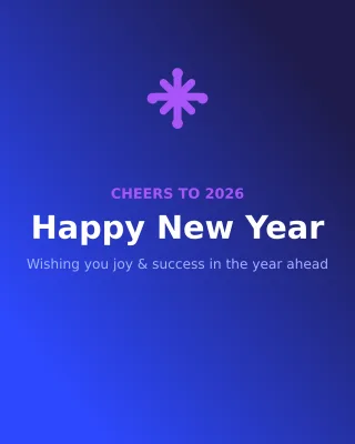Happy New Year — editable blue holiday template, instagram portrait