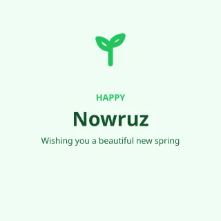 Happy Nowruz — editable white holiday template, instagram post