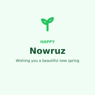 Happy Nowruz — editable white holiday template, instagram post