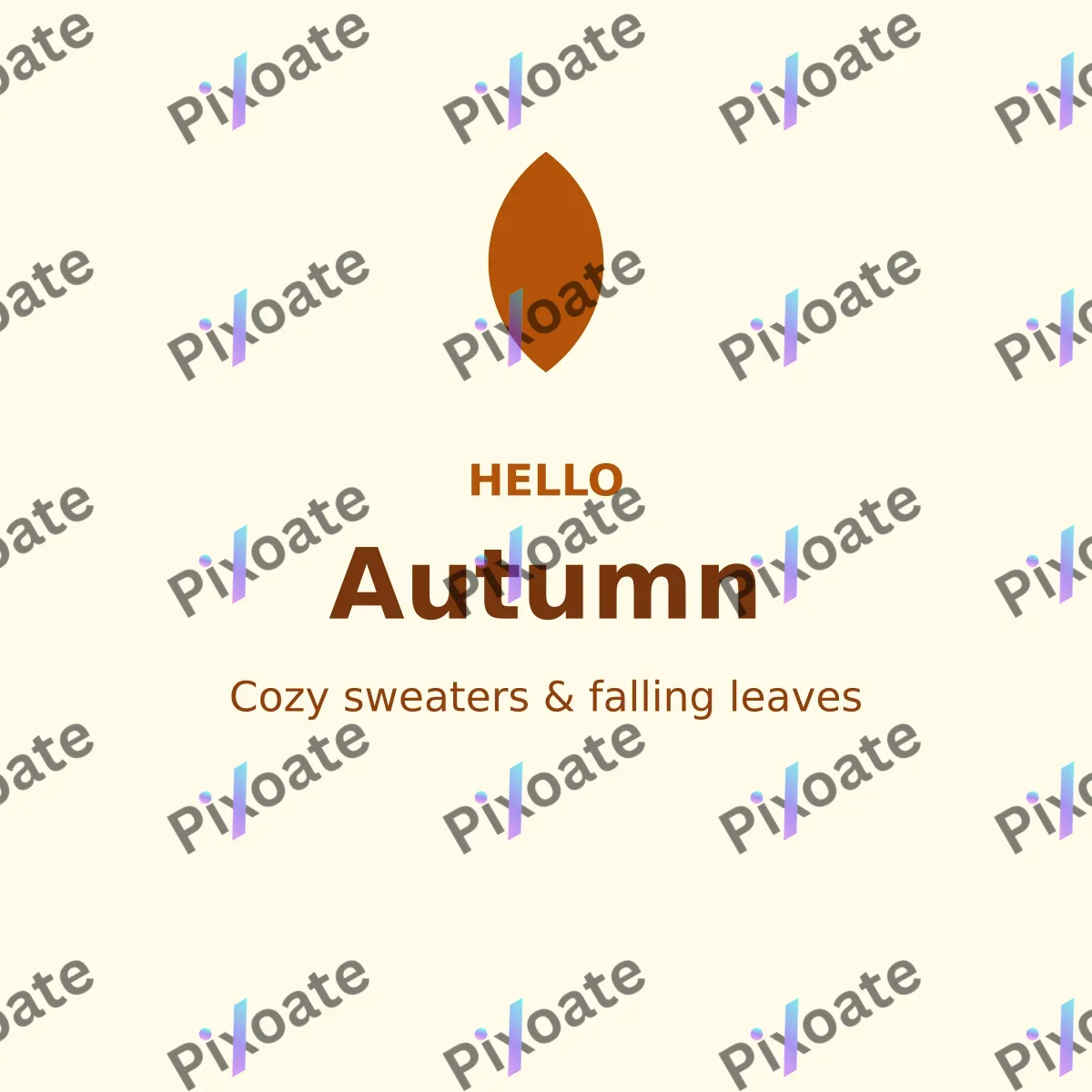 Hello Autumn — editable white holiday template, instagram post