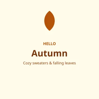 Hello Autumn — editable white holiday template, instagram post