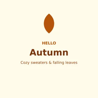 Hello Autumn — editable white holiday template, instagram post