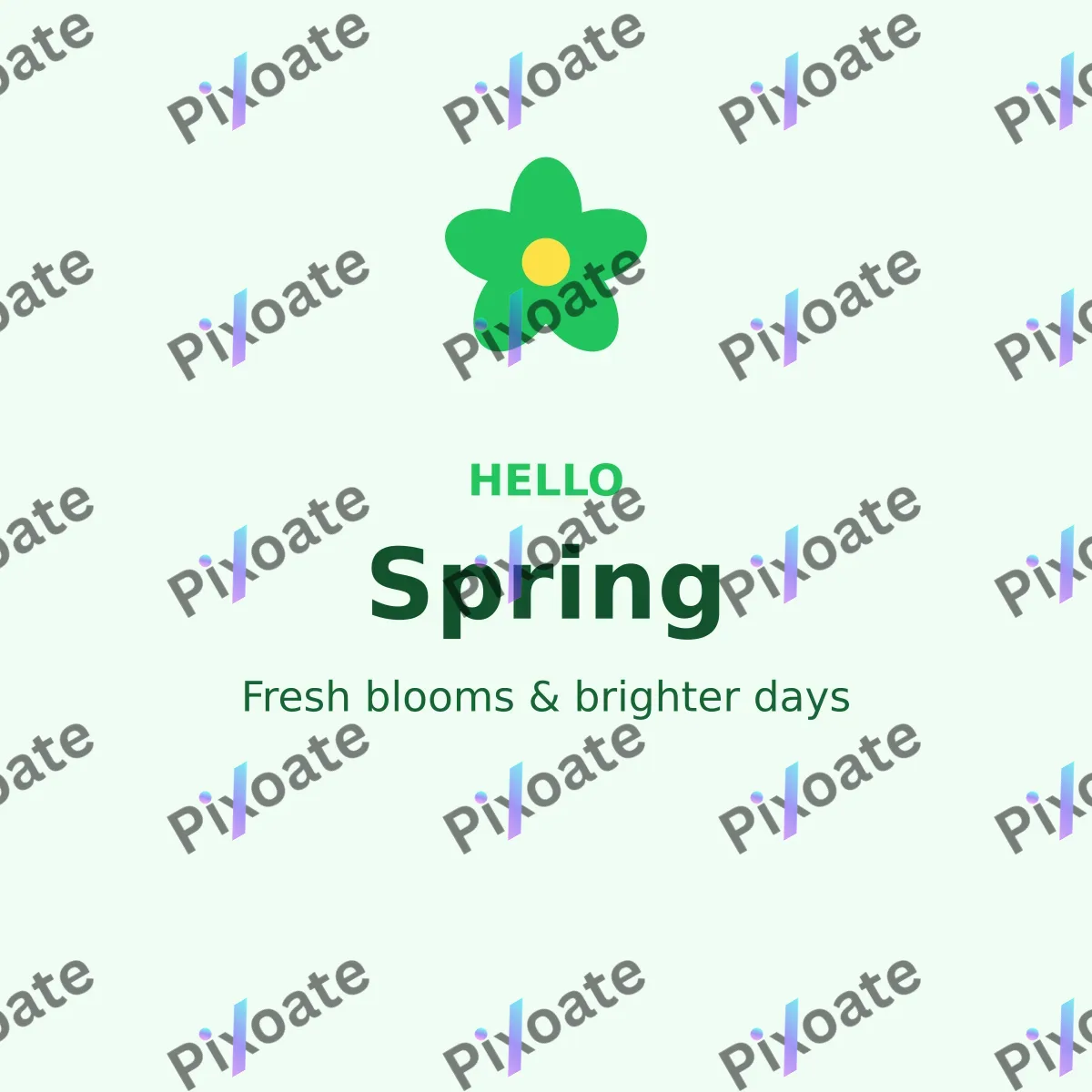 Hello Spring Hello Spring — editable white holiday template, instagram post