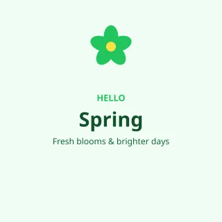 Hello Spring — editable white holiday template, instagram post