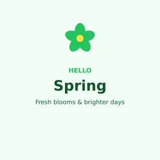 Hello Spring — editable white holiday template, instagram post