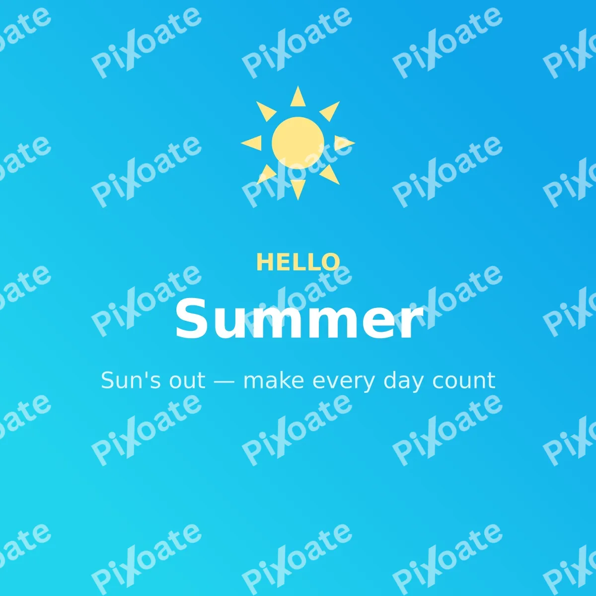 Hello Summer Hello Summer — editable blue holiday template, instagram post