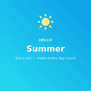 Hello Summer — editable blue holiday template, instagram post