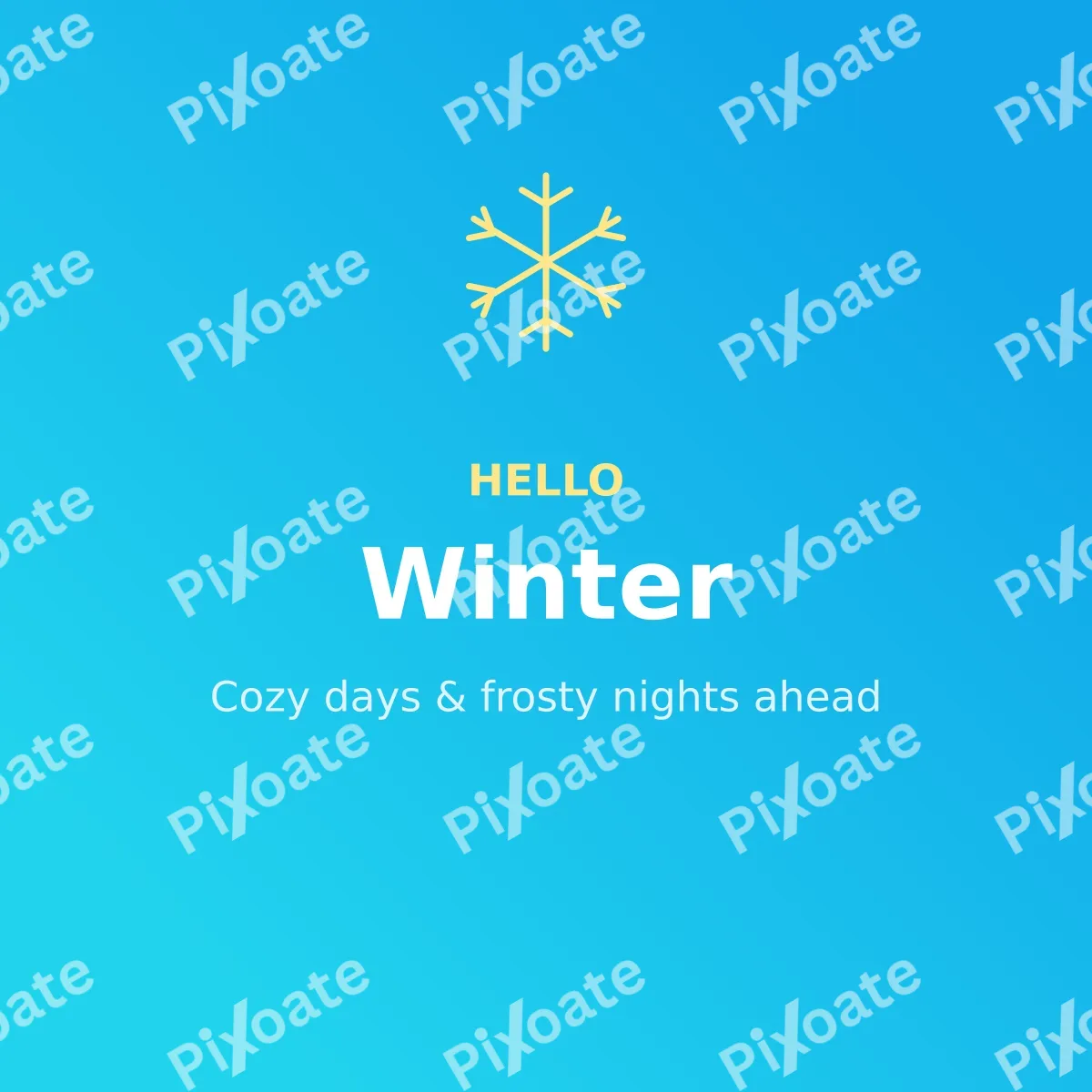 Hello Winter Hello Winter — editable blue holiday template, instagram post
