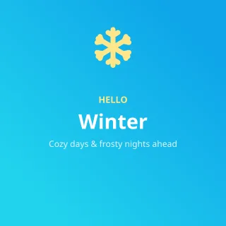 Hello Winter — editable blue holiday template, instagram post