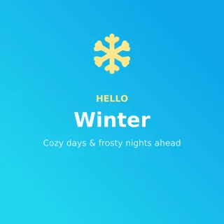Hello Winter — editable blue holiday template, instagram post