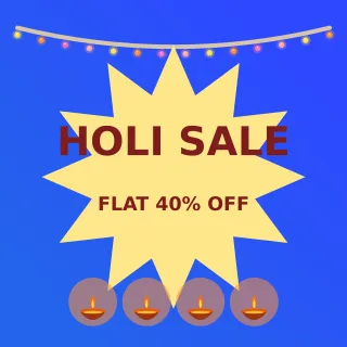 Holi Color Sale — editable blue holiday template, instagram post