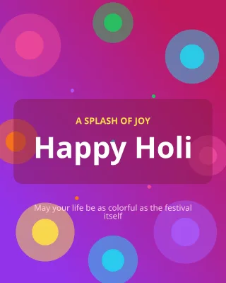 Holi Colors — editable pink holiday template, instagram portrait