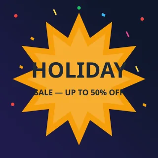 Holiday Sale — editable blue holiday template, instagram post