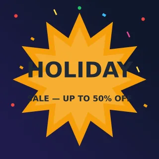 Holiday Sale — editable blue holiday template, instagram post